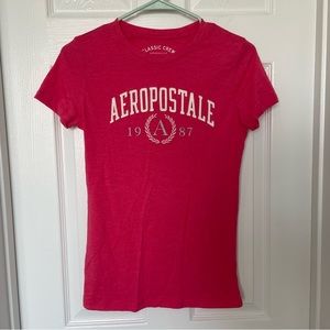 Hot Pink Aeropostale Classic Crew Cotton Tshirt Women’s Size Medium